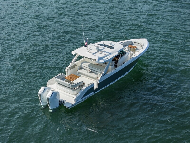 Tiara 43LS aerial Tiara Yachts 43LS