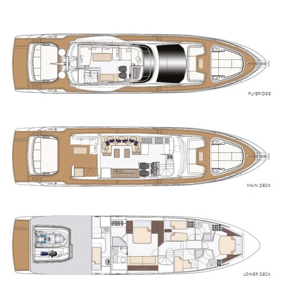 Azimut S7New, Layout Azimut S7 M/Y 2023