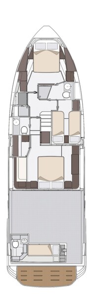 Azimut 53 Fly lower layout Azimut 53 Flybridge MY 2021