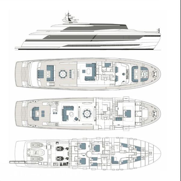 layout Isa yachts Xtra Alu 40 M