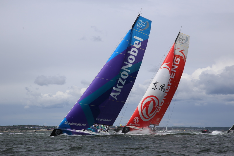 AkzoNobel and Dongfeng start leg 11 AkzoN take the lead out from Gothenburg