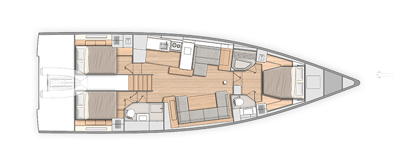 3 cabins, 2 heads OCEANIS YACHT 54, new sailing yacht from Beneteau