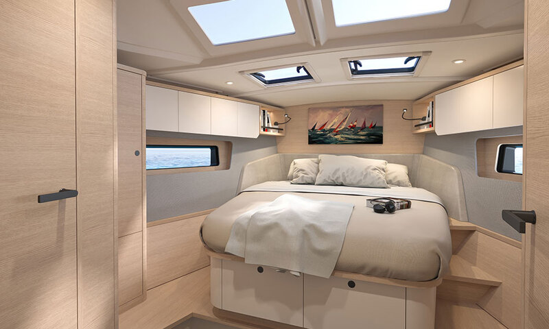 Front cabin World premiere for new Dufour 44 at Boot Düsseldorf