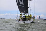 Brunel before start leg 11 AkzoNob take the lead out from Gothenburg