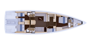 Interior layout 1, 9 berths Dufour new flagship - DUFOUR 61