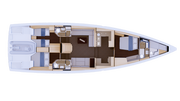 Interior layout 2, 8 berths Dufour new flagship - DUFOUR 61