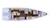 Interior layout 3, 9 berths Dufour new flagship - DUFOUR 61