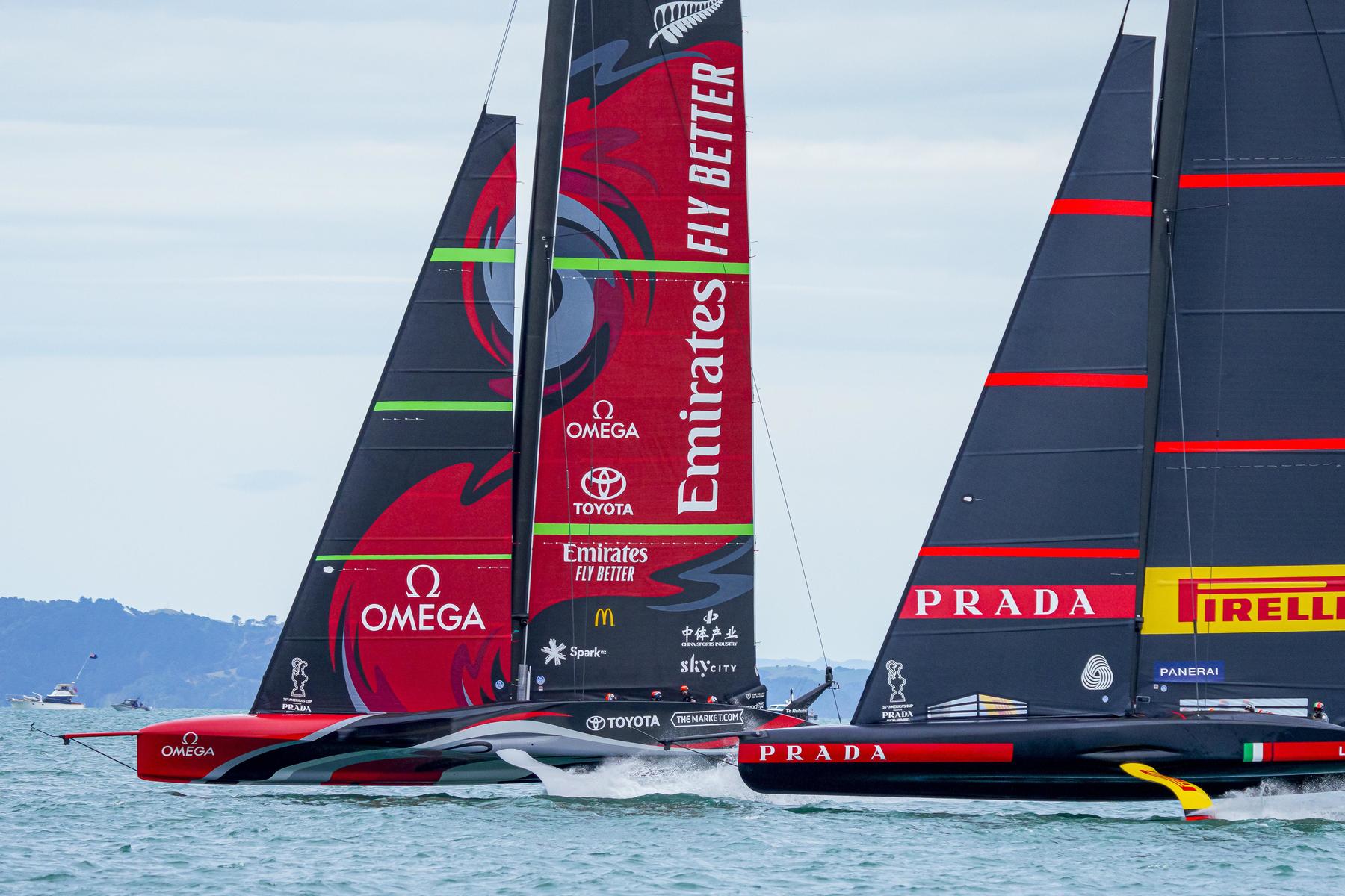 36th AMERICA'S CUP DAY 1, Race 1 to Emirates Team New Zealand, Race 2 to  Luna